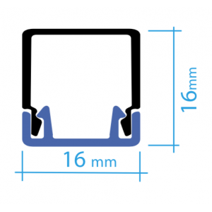 Canaleta PVC autoadhesiva  16*16mm en barra de 2m